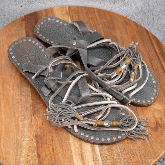 Free People Women's Boho Flat Late Willow Wrap Gladiator Sandals EU 40/ US 10 - Picture 1 of 6